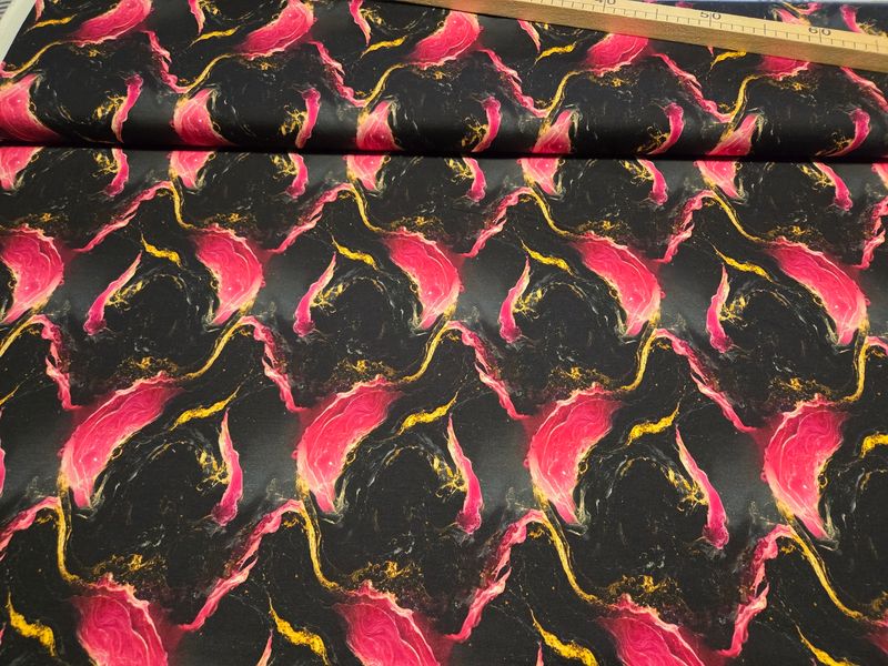 Sommersweat Marmor fuchsia 50cm x 180cm breit