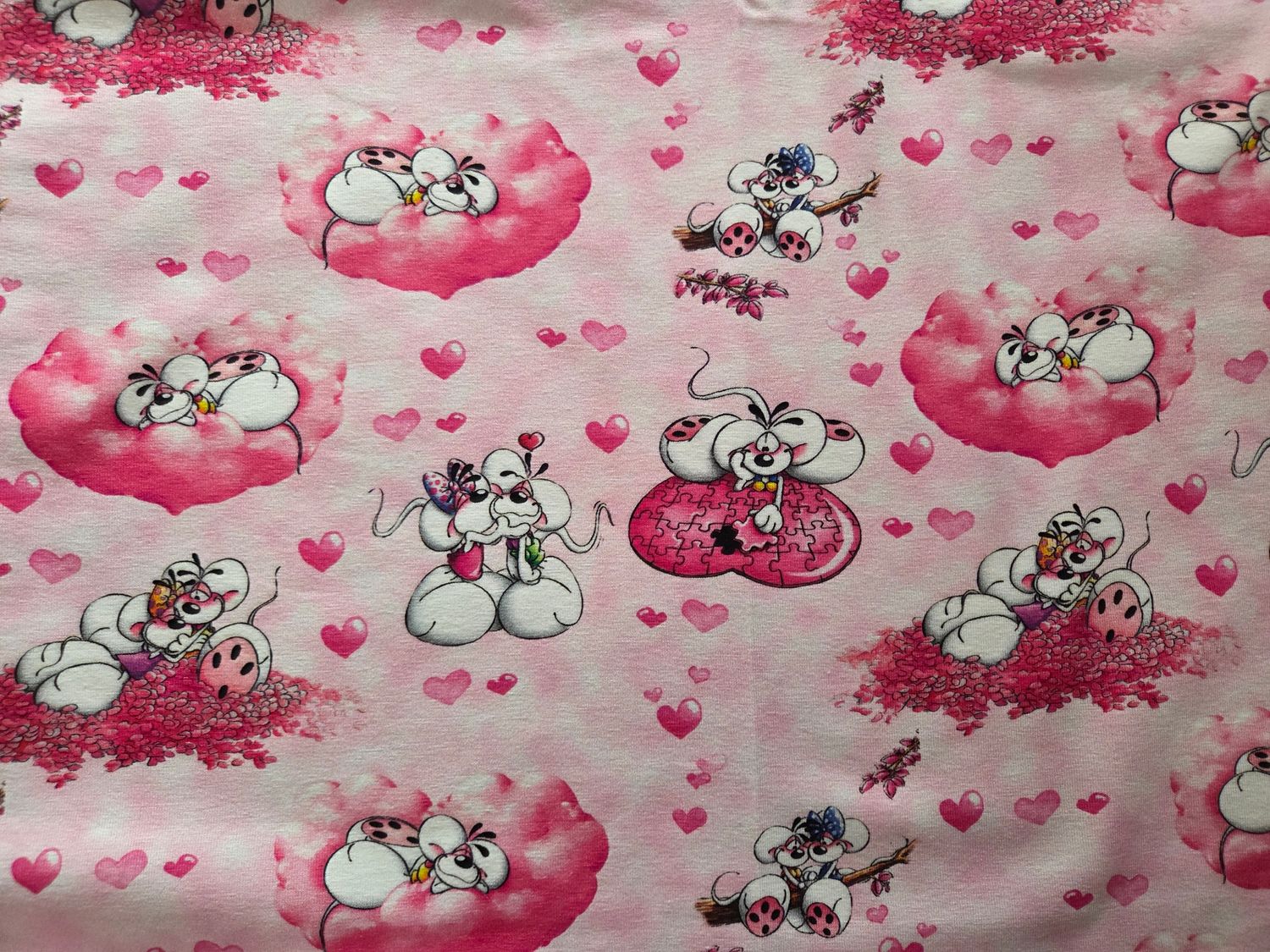 Jersey Digitaldruck Diddl Maus rosa 55cm x180cm breit Jersey Digitaldruck Diddl Maus rosa 55cm x180cm breit
