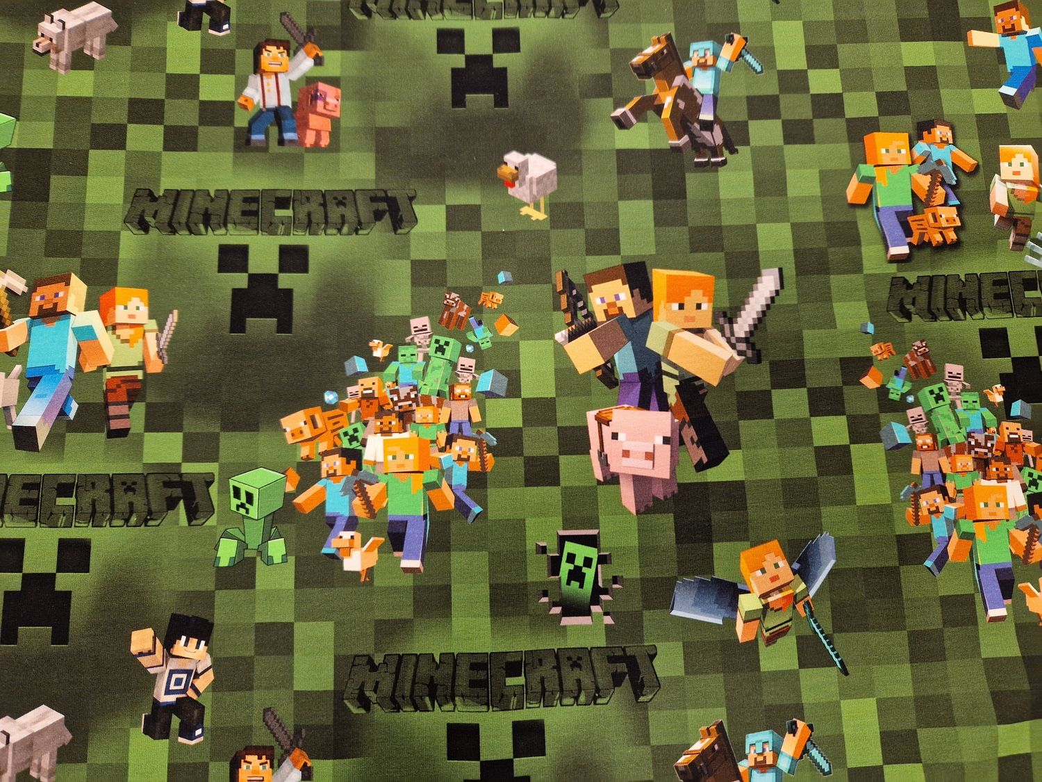 Sommersweat Minecraft grün 34cm x 180cm breit Sommersweat Minecraft grün 34cm x 180cm breit