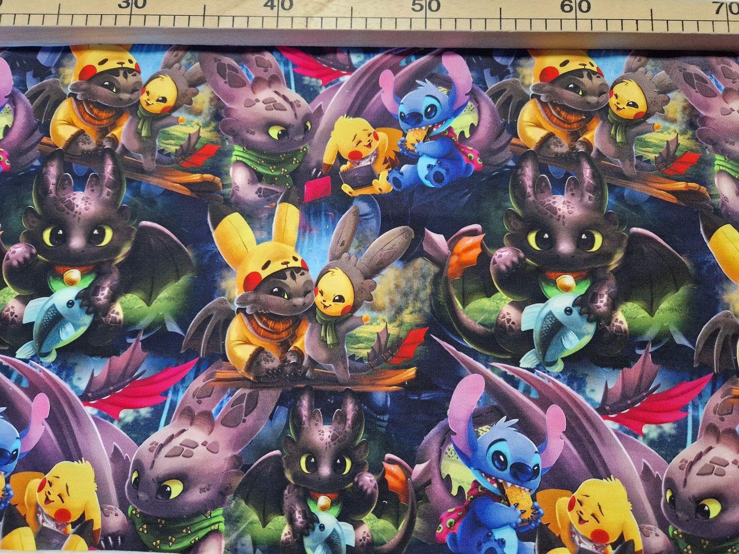 Sommersweat Drache 37cm x 180cm breit