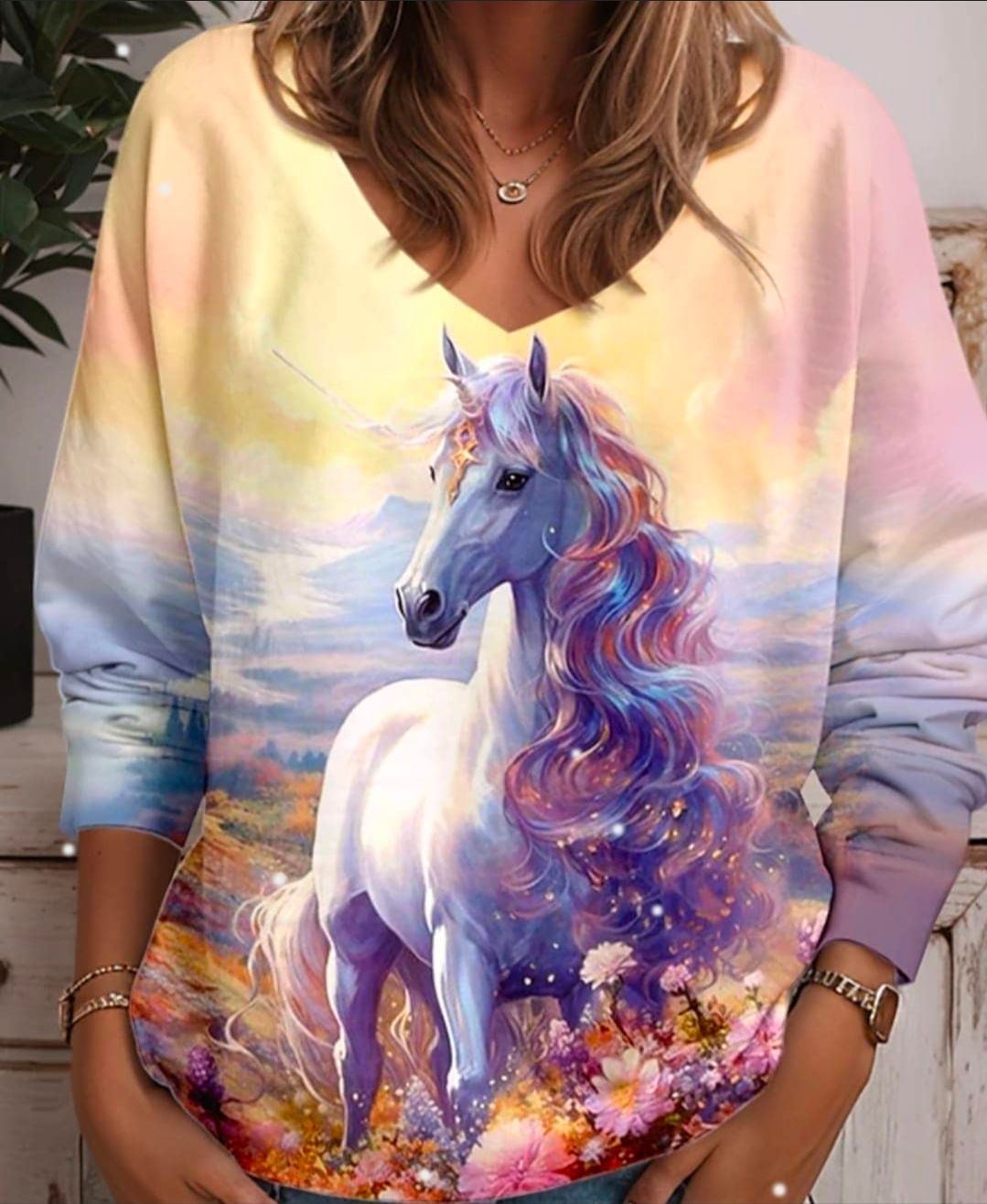 Sommersweat Pferd Panele bunt 80x180cm 