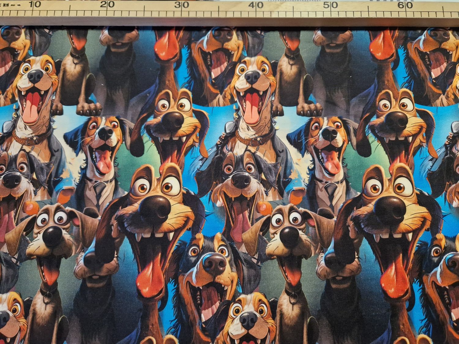 Sommersweat Hunde 47cm x 79cm breit