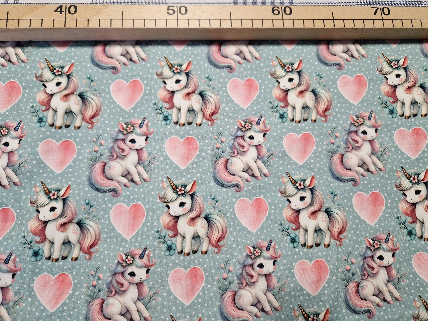 Sommersweat Einhorn Herz 32cm x 155cm breit