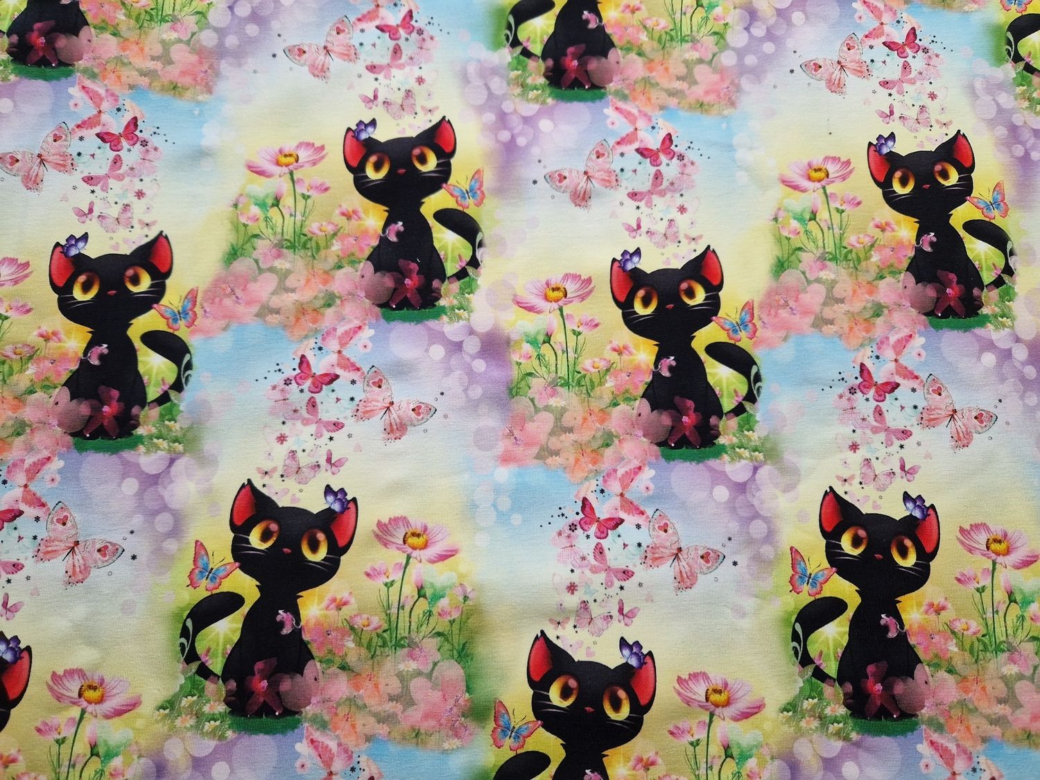 Sommersweat Katzen 50cm x 180cm breit