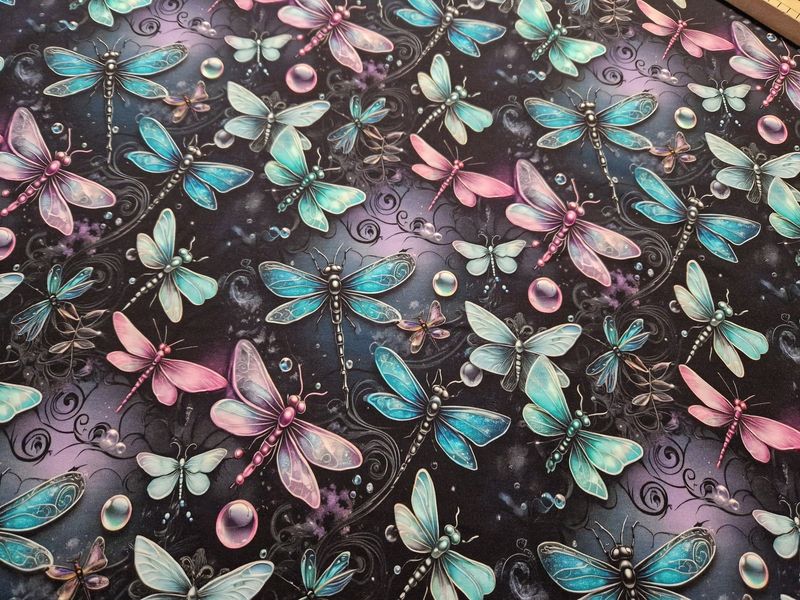 Sommersweat Libellen 50cm x 180cm breit