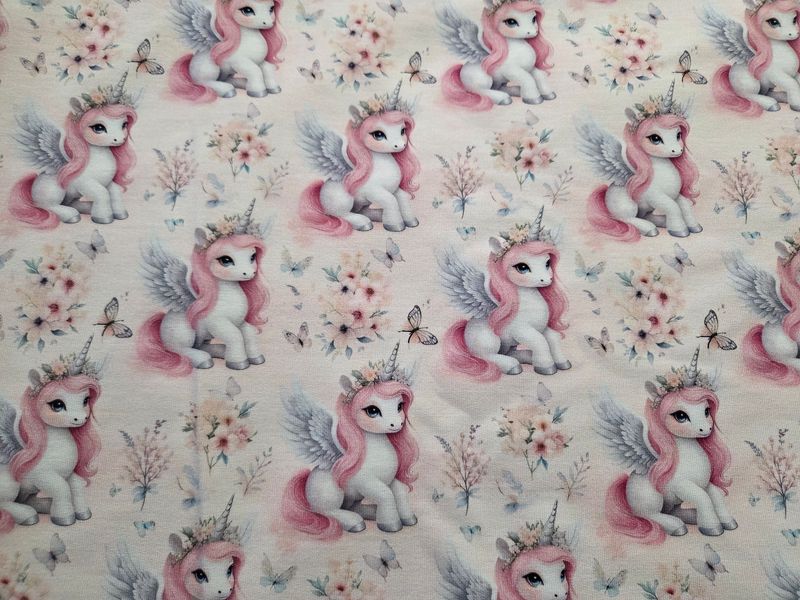 Sommersweat Einhorn 50cm x 180cm breit 