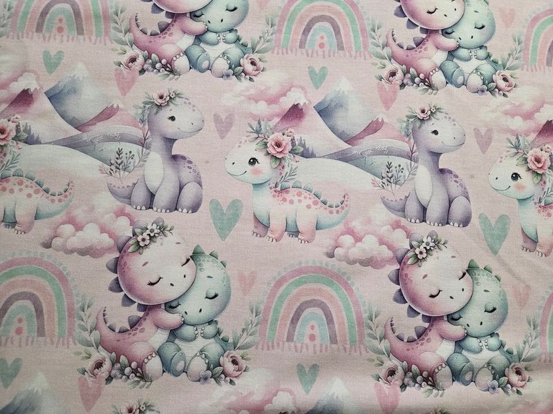 Sommersweat Baby Dinos 50cm x 180cm breit 