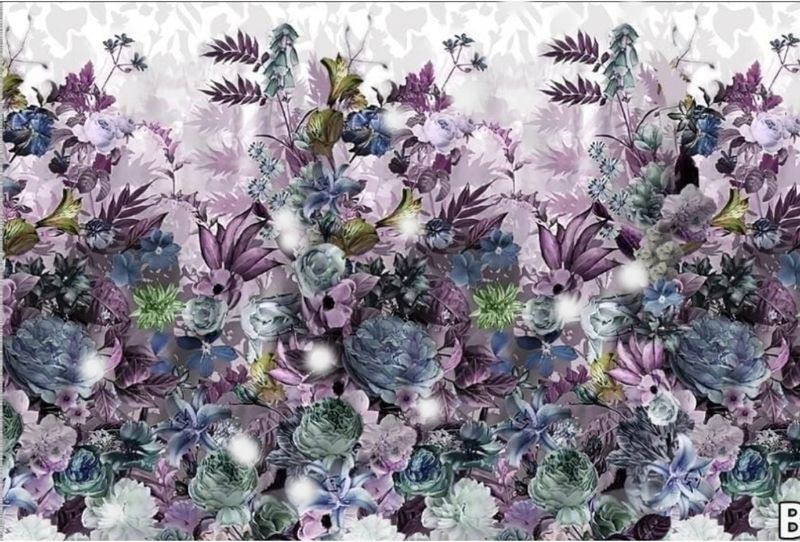 Jersey Panele Blumen 107x180cm breit 