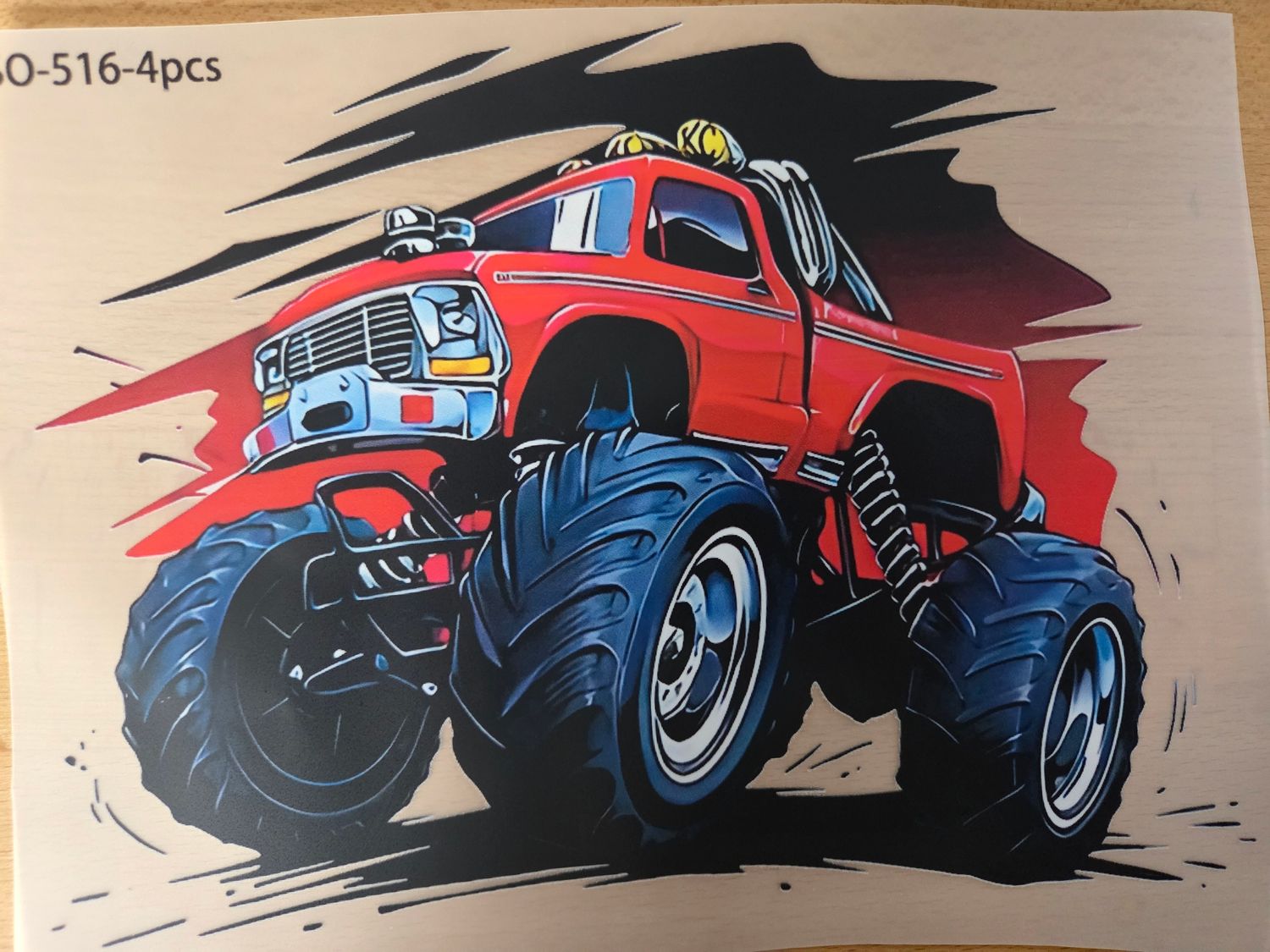 Bügelbild Monster Truck 23cm
