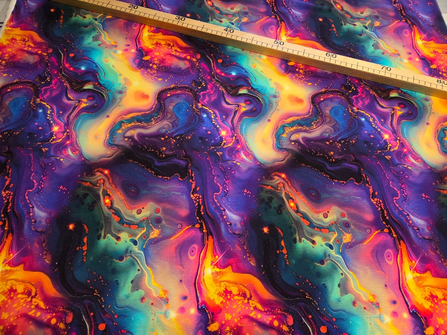 Sommersweat Marmor Farbverlauf 50cm x 180cm breit