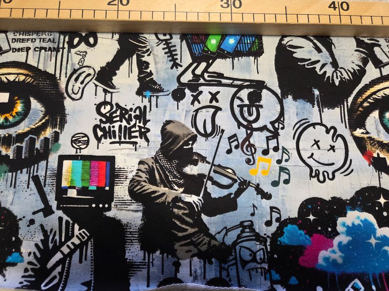 Sommersweat Graffiti 30cm x 180cm breit