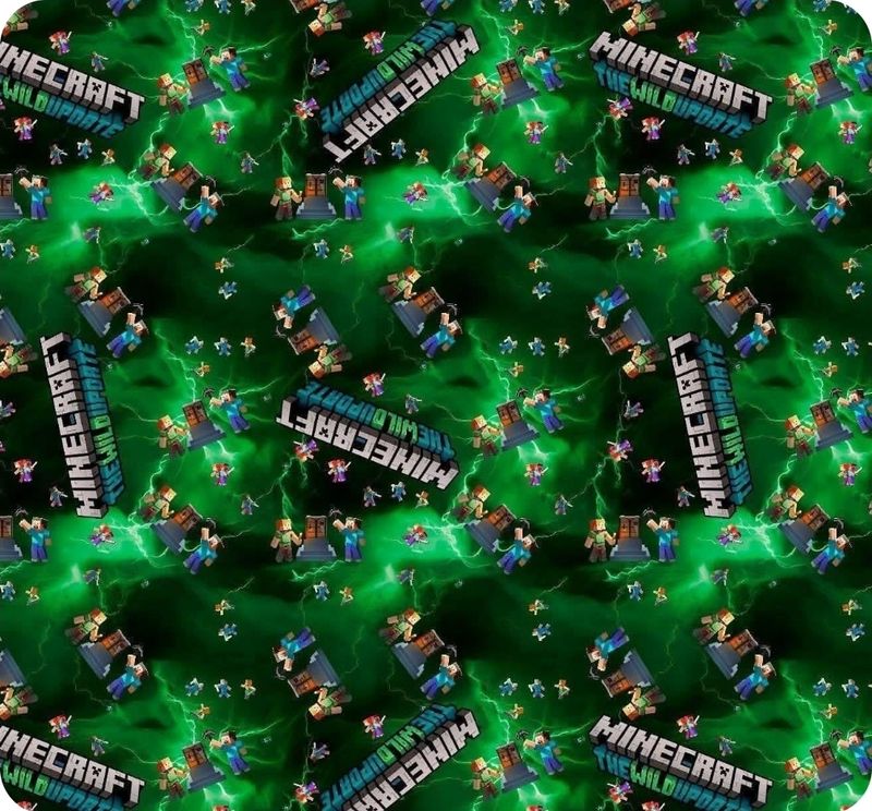 Sommersweat Minecraft Grün 50cm x 180cm breit