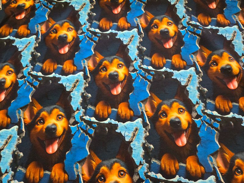 Sommersweat Hunde 50cm x 180cm breit 