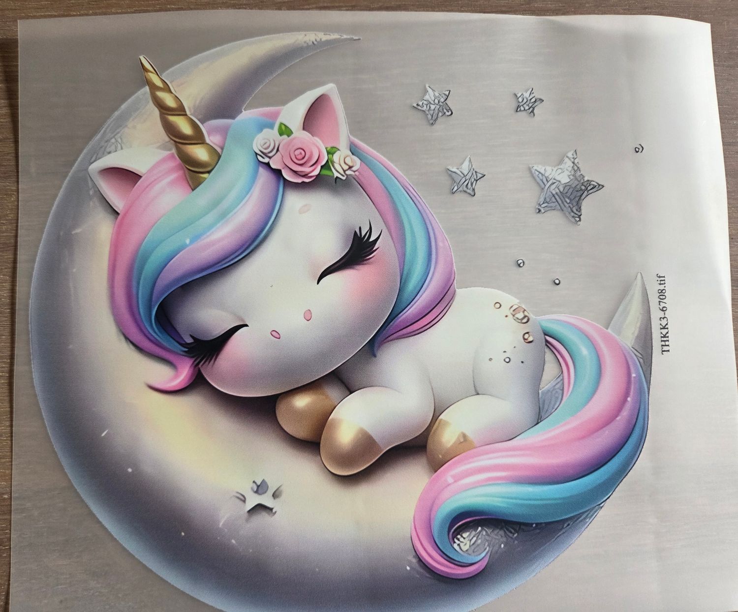 Bügelbild Einhorn Mond 18cm 