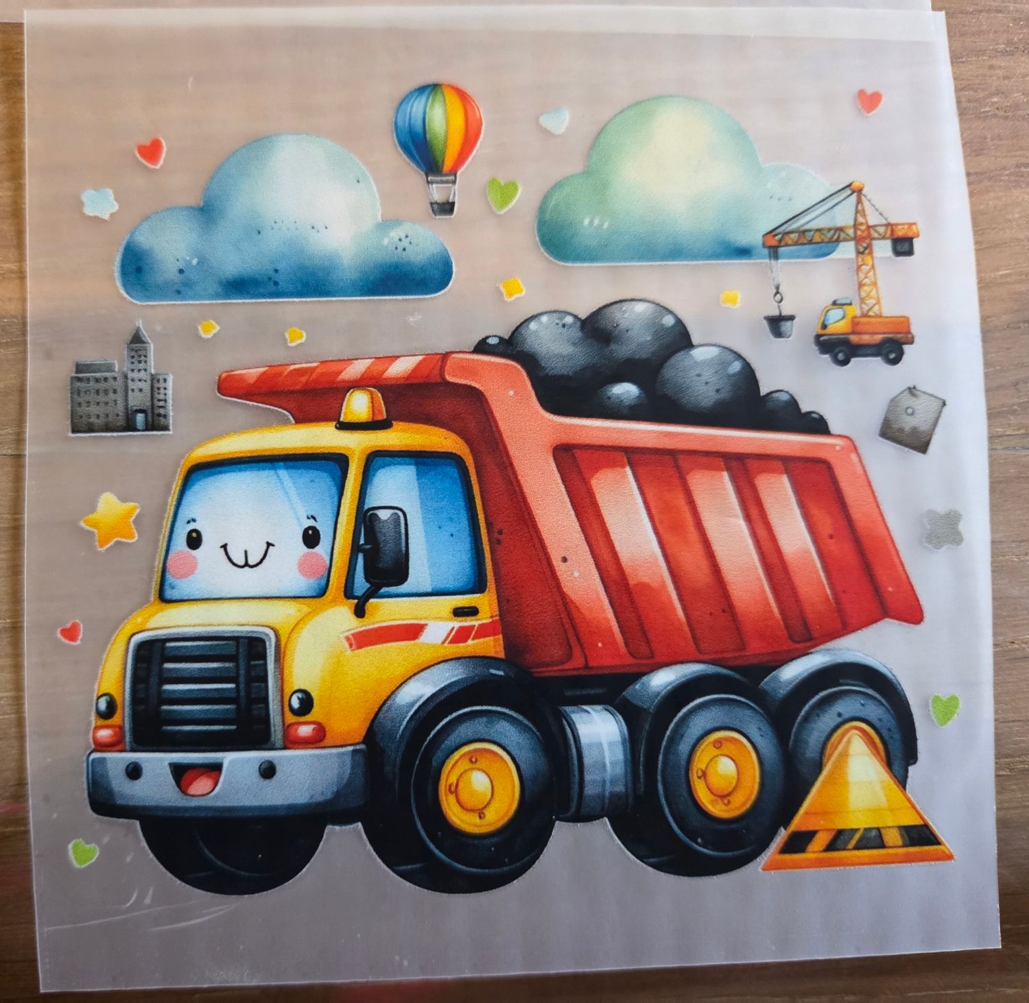 Bügelbild Baustelle Baufahrzeug 9cm Nr.1