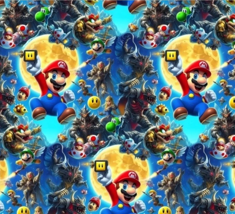 Sommersweat Mario bunt 50cm x 180cm breit Lieferung Anfang April 