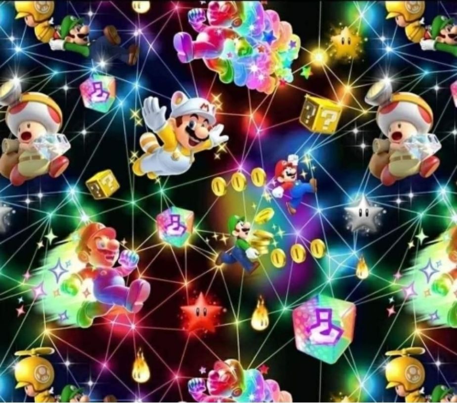 Sommersweat Mario bunt 50cm x 180cm breit Lieferung Anfang April 