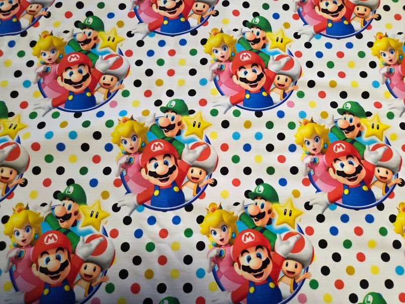 Sommersweat Mario hell 50cm x 180cm breit 