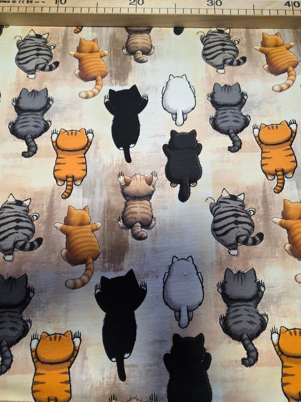 Sommersweat Katzen 47cm x 180cm breit