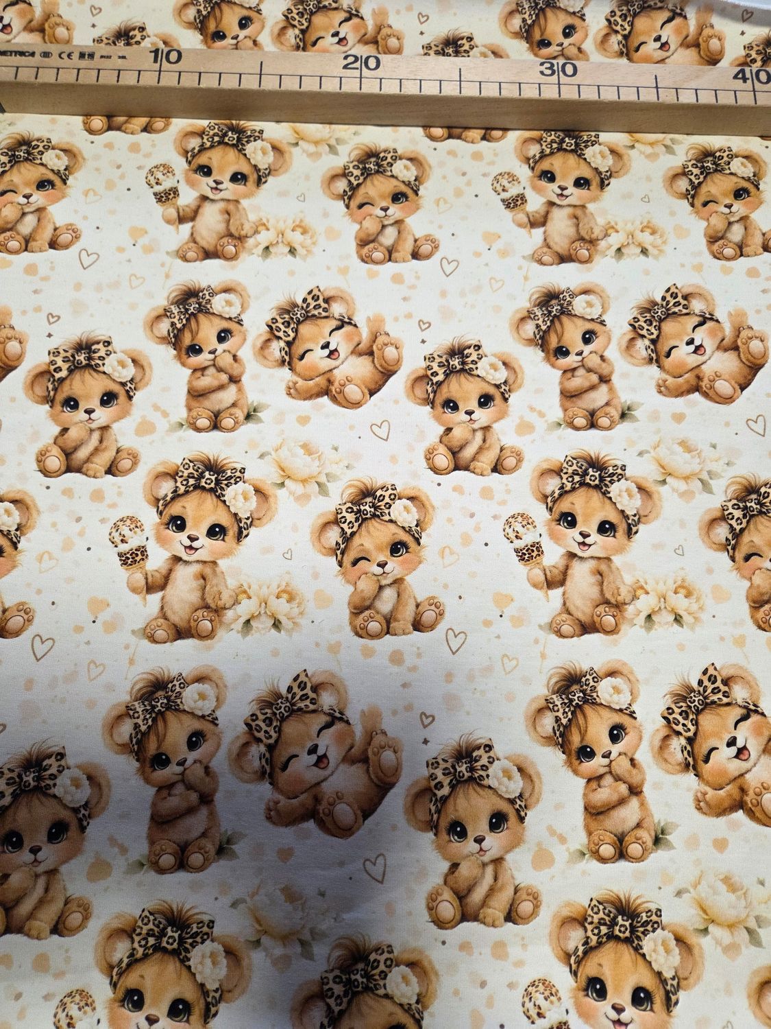 Sommersweat Leo Bärchen 50cm x 180cm breit