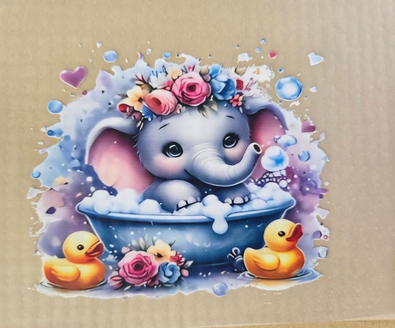 Bügelbild süße Elefanten ca 11cm