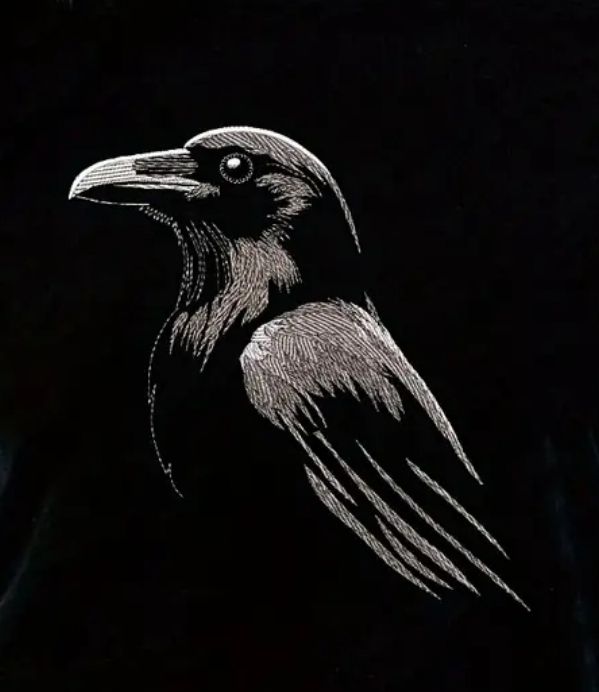 Bügelbild Rabe 24cm