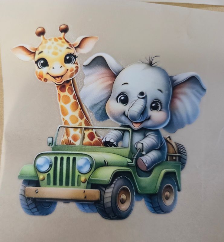 Bügelbild Giraffe und Elefant ca 8cm 