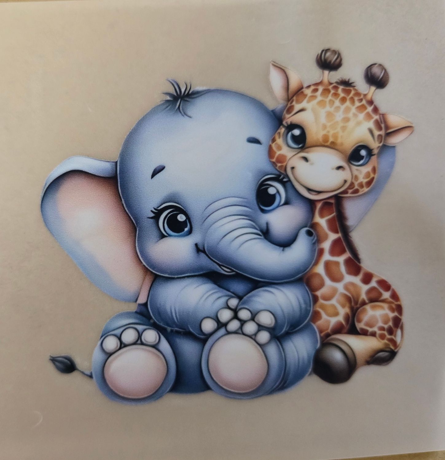 Bügelbild Giraffe und Elefant ca 8cm Bügelbild Giraffe und Elefant ca 8cm