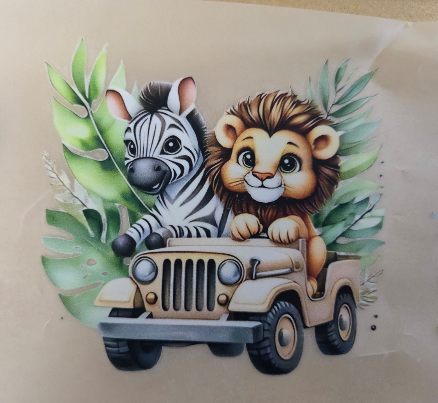 Bügelbild Löwe und Zebra ca 8cm 