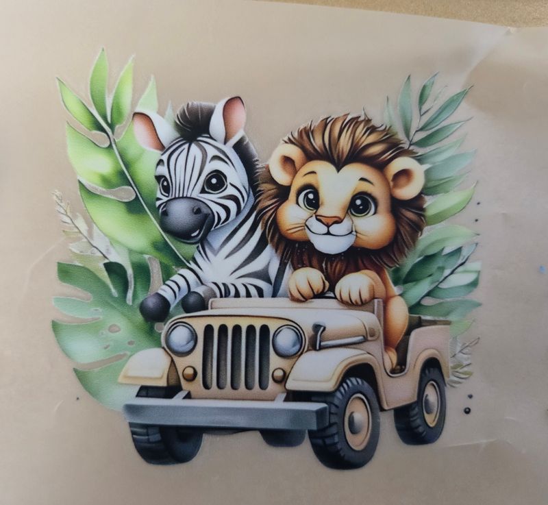 Bügelbild Löwe und Zebra ca 8cm 