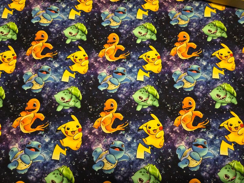 Sommersweat Pokemon bunt 50cm x 180cm breit 