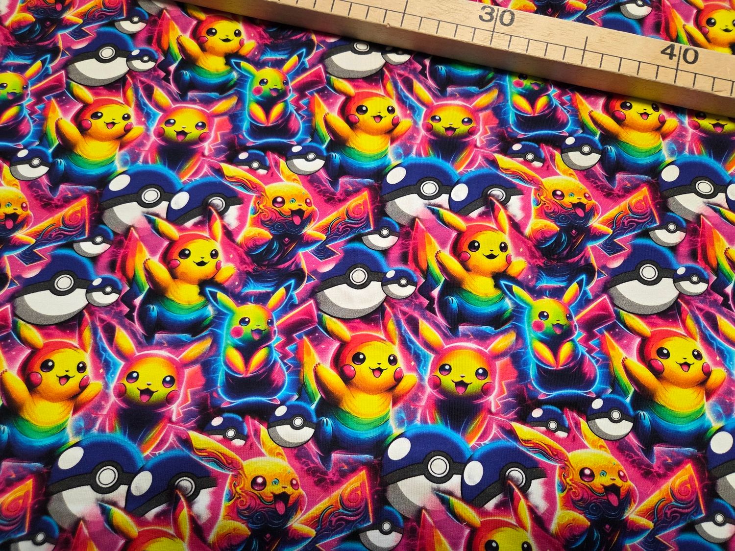 Sommersweat Pokemon neon bunt 50cm x 180cm breit 