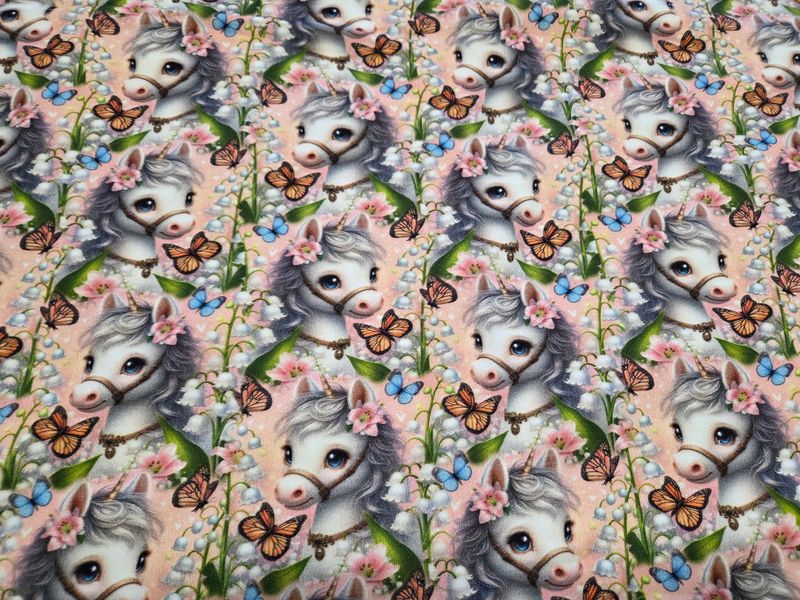 Sommersweat Pony Pferdchen 50cm x 180cm breit 
