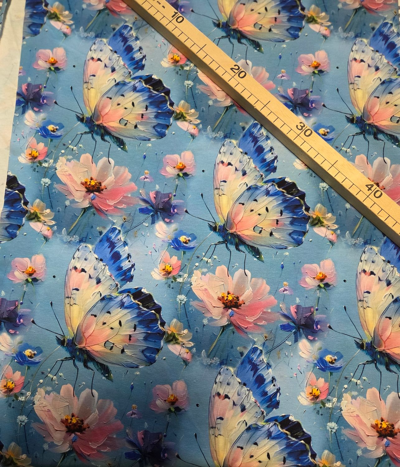 Jersey Digitaldruck Schmetterlinge 60cm x180cm breit