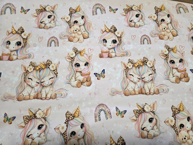 Sommersweat Einhorn 50cm x 180cm breit 