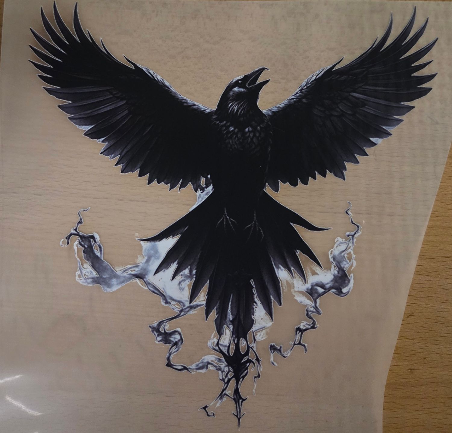 Bügelbild Vogel schwarz 19cm Bügelbild Vogel schwarz 19cm