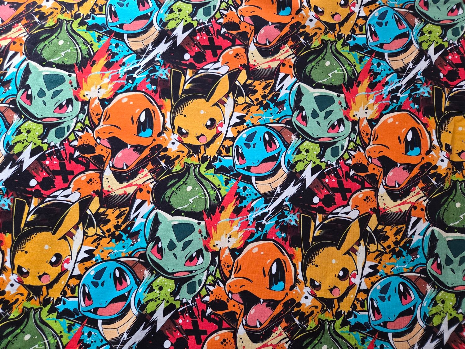 Sommersweat Pokemon bunt 50cm x 180cm breit Sommersweat Pokemon bunt 50cm x 180cm breit