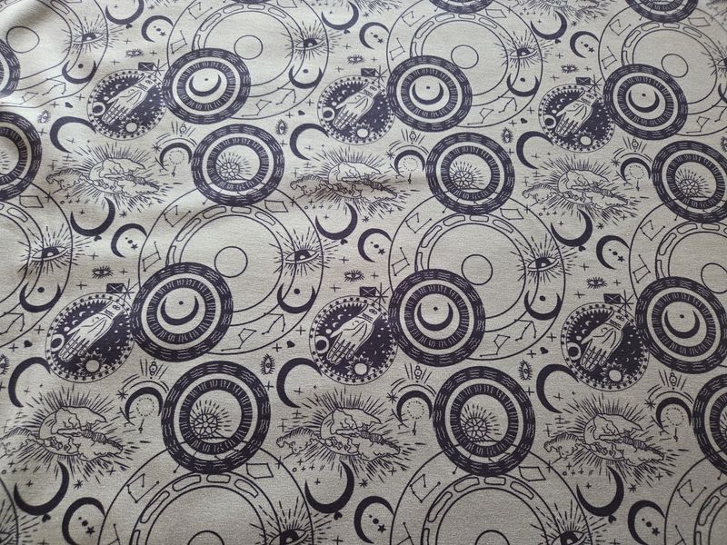 Jersey Digitaldruck Universum Khaki 50cm x180cm breit