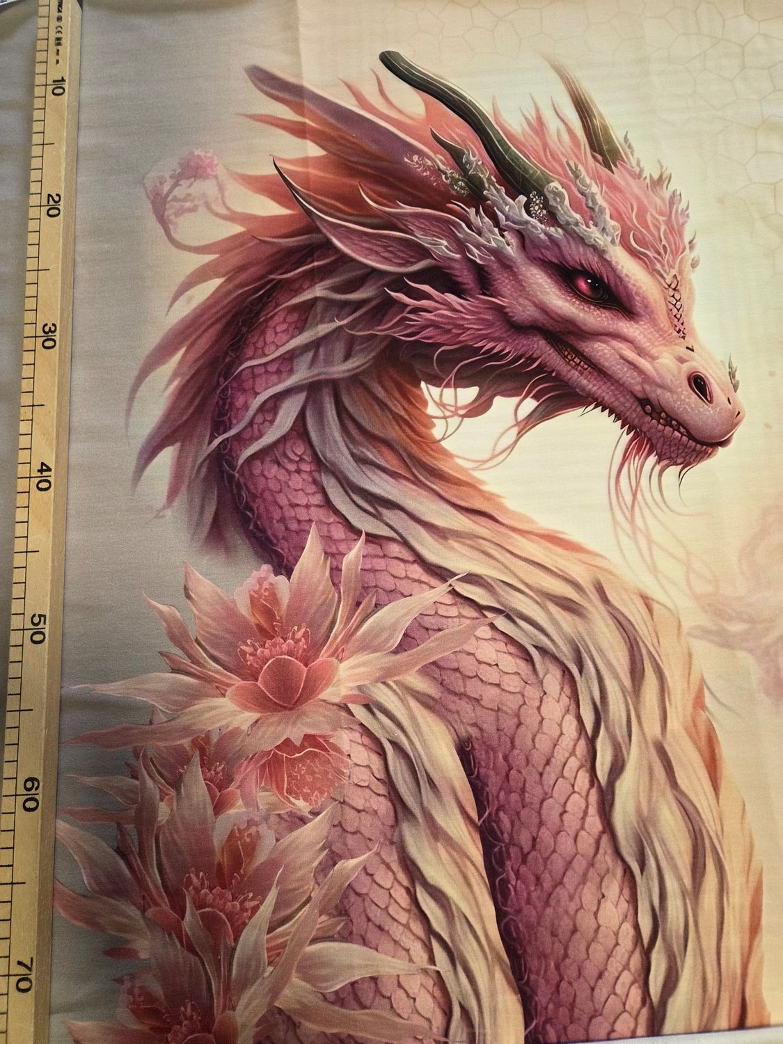 Sommersweat Panele Drache rosa 80x180cm Sommersweat Panele Drache rosa 80x180cm