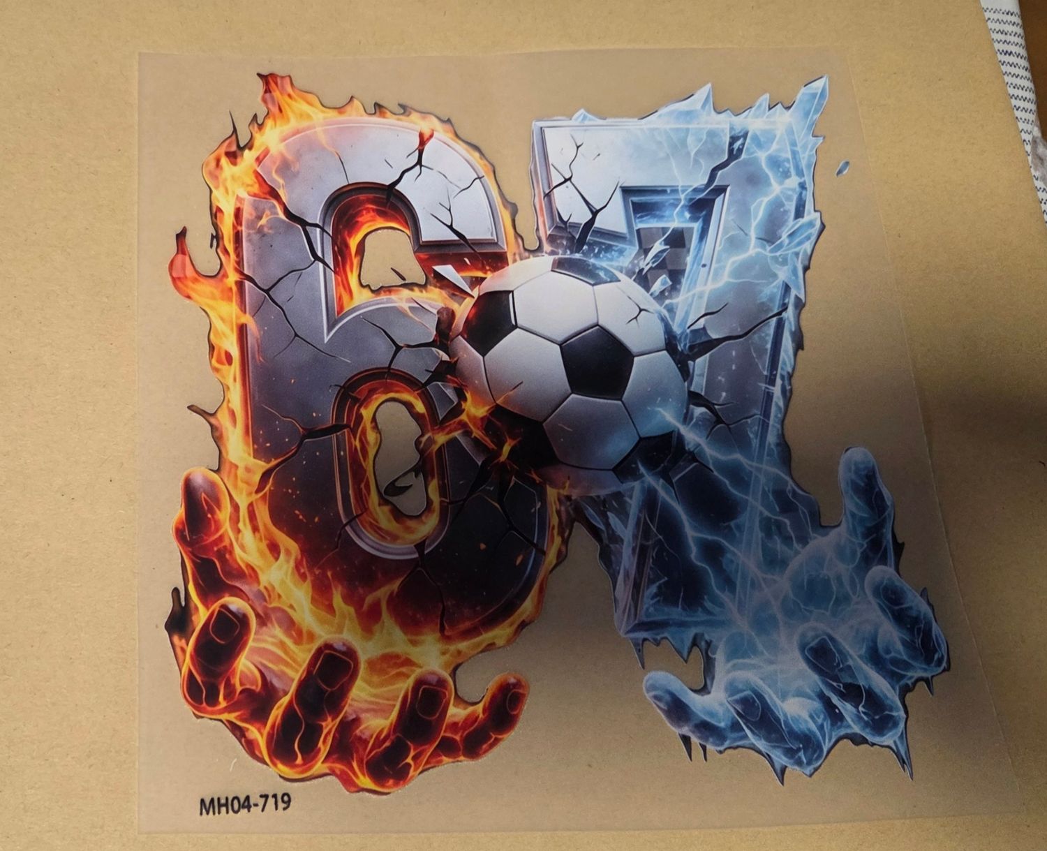 Bügelbild Six Seven Fußball 18cm