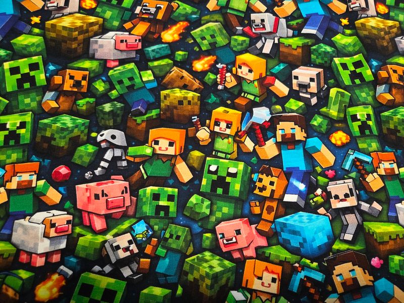 Sommersweat Minecraft 50cm x 180cm breit 