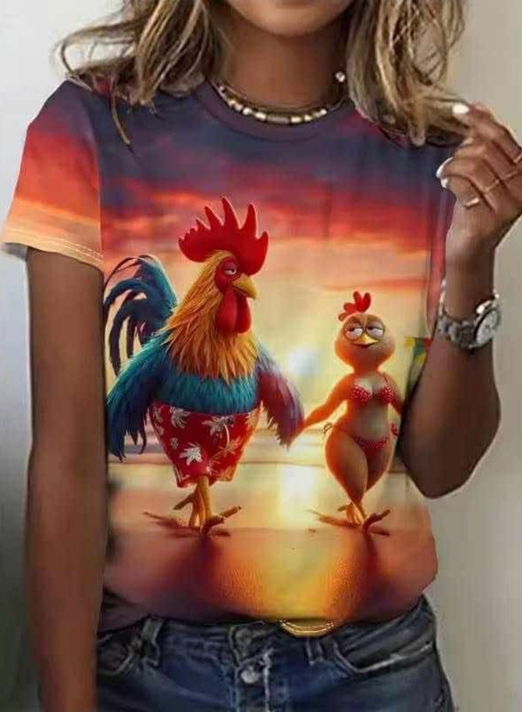 Sommersweat Panele Hahn Huhn 80x180cm 