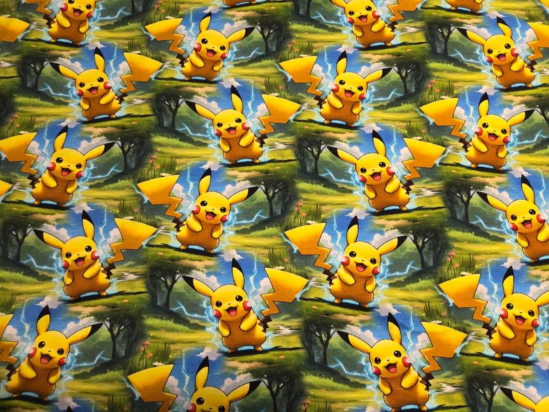 Sommersweat Pokemon Pikatchu 50cm x 180cm breit Sommersweat Pokemon Pikatchu 50cm x 180cm breit