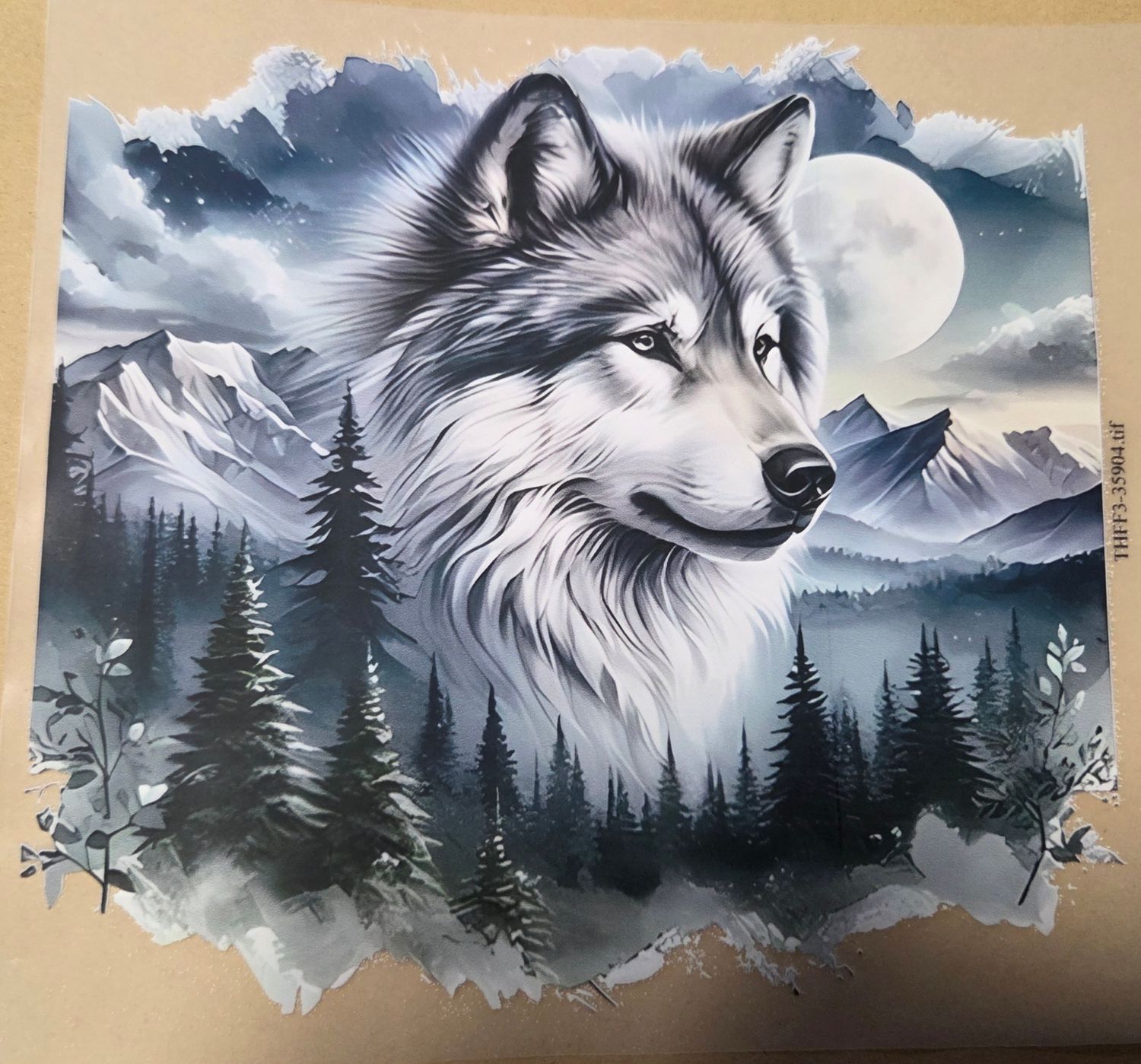 Bügelbild Wolf 18cm