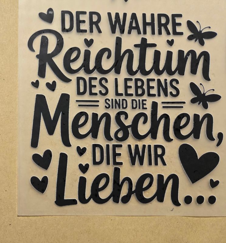 Bügelbild Sprüche ca 10cm