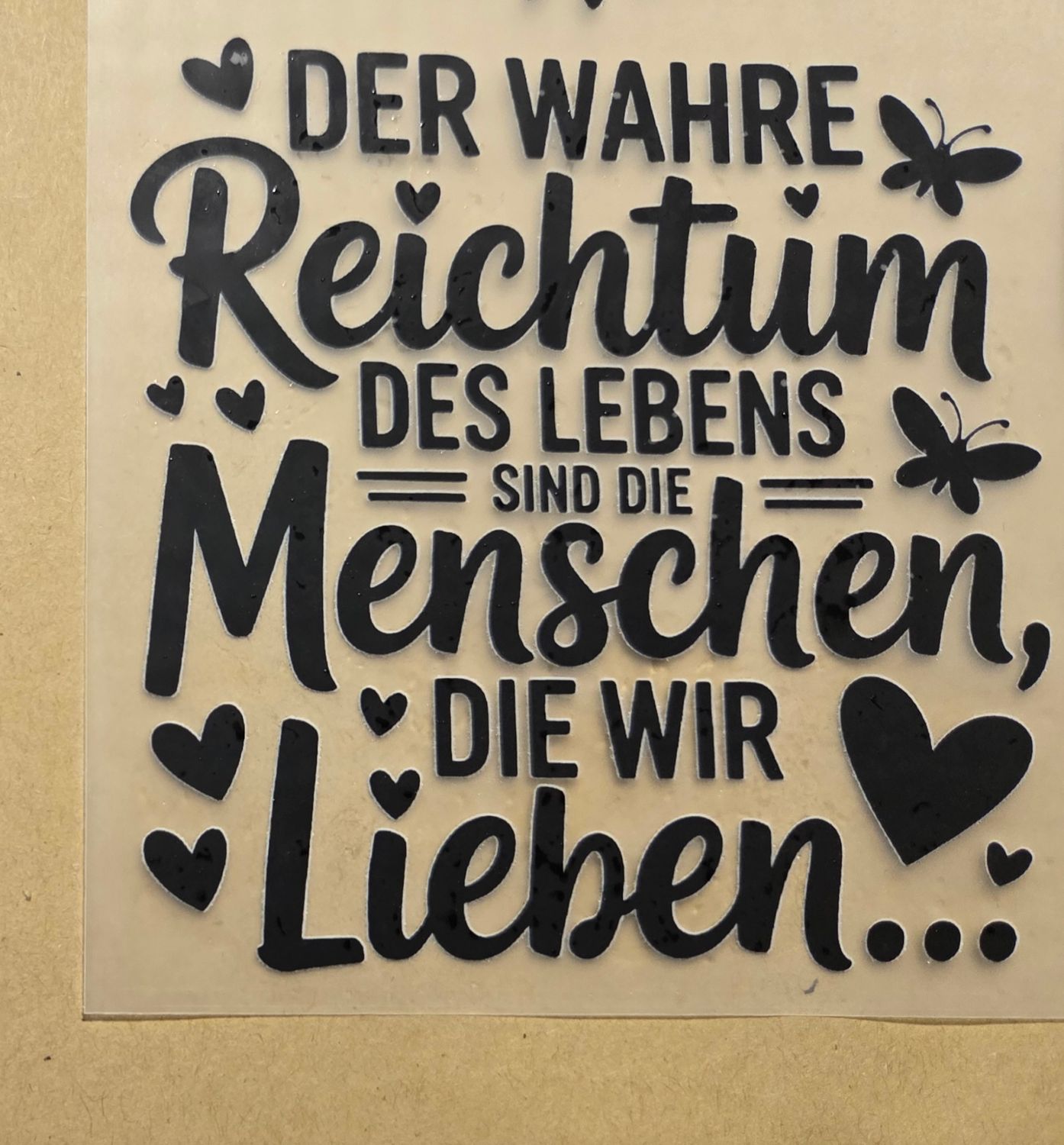 Bügelbild Sprüche ca 10cm