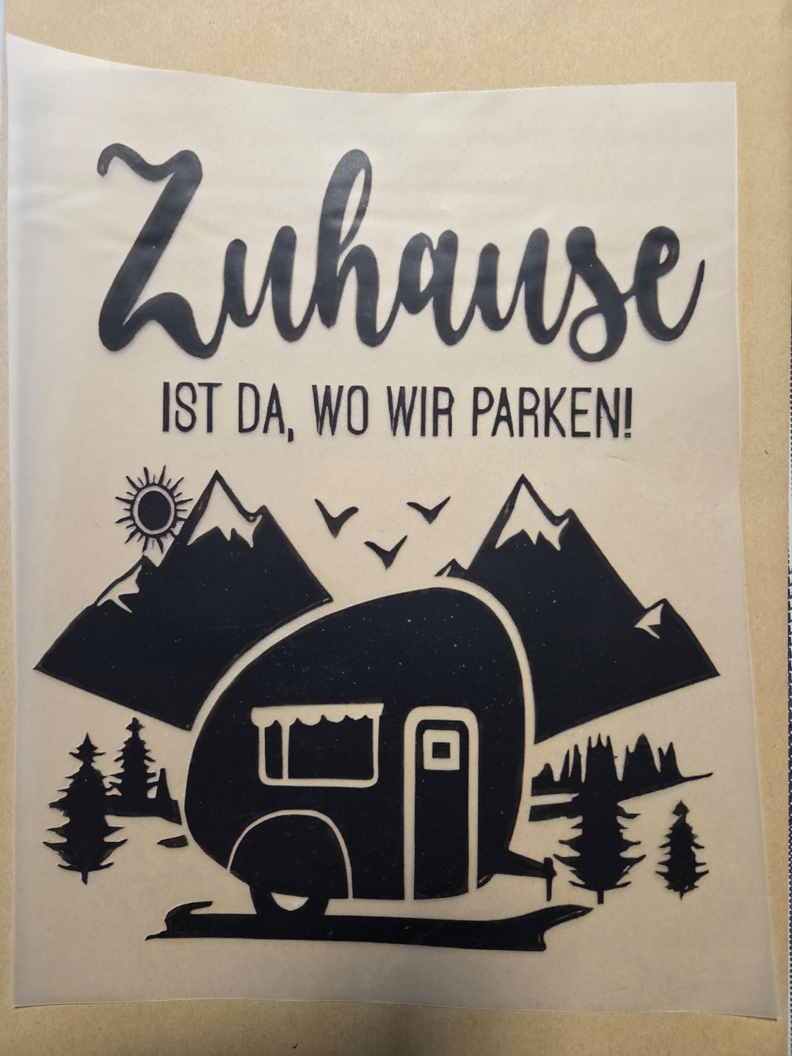 Bügelbild Camping 23cm 