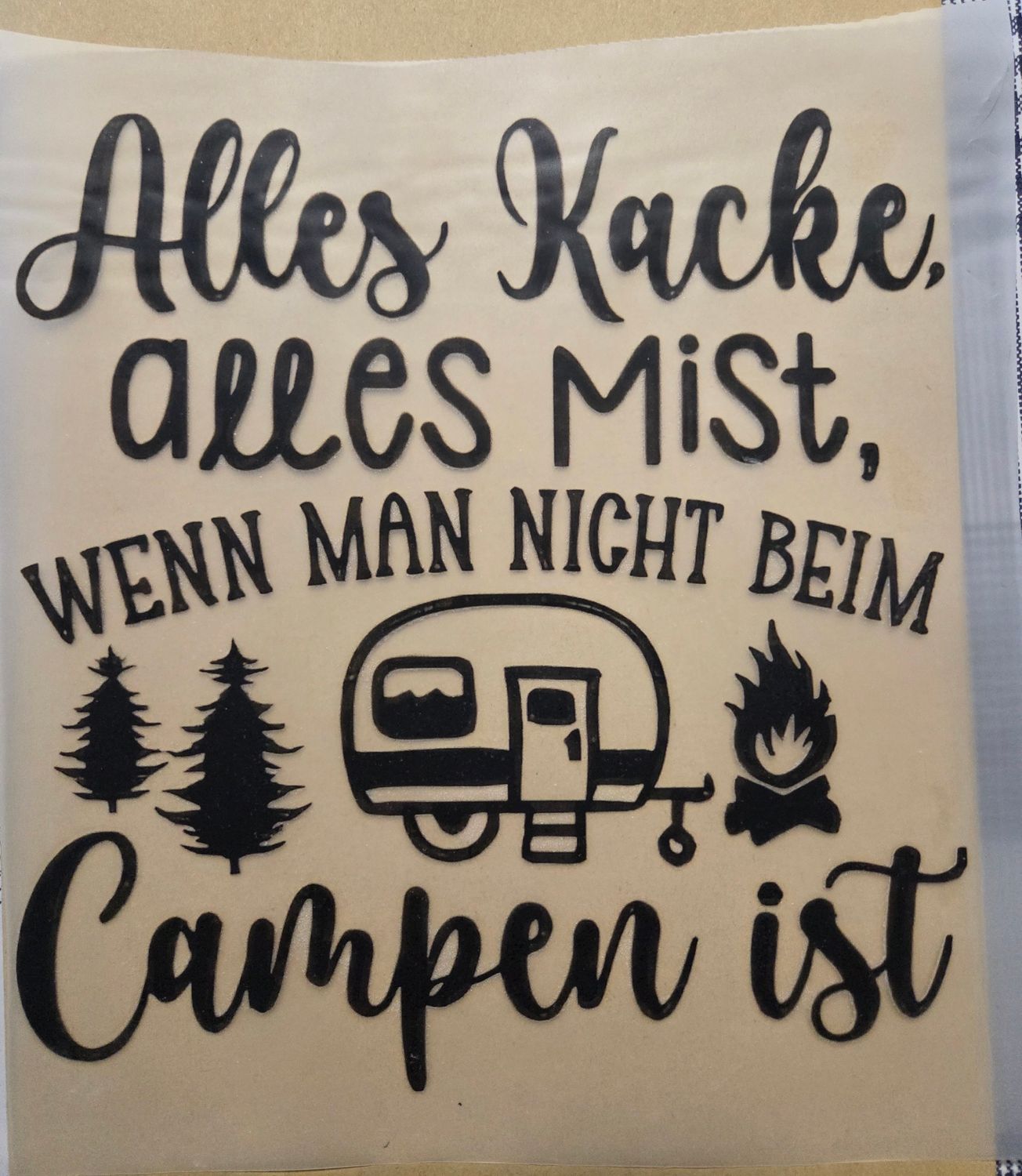 Bügelbild Camping 23cm 