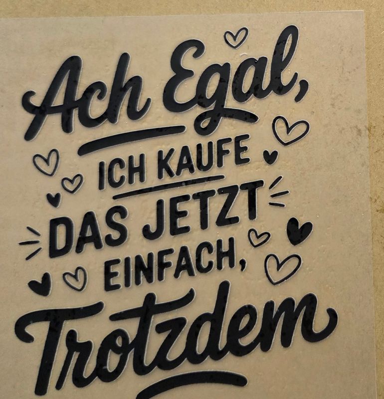 Bügelbild Sprüche ca 10cm