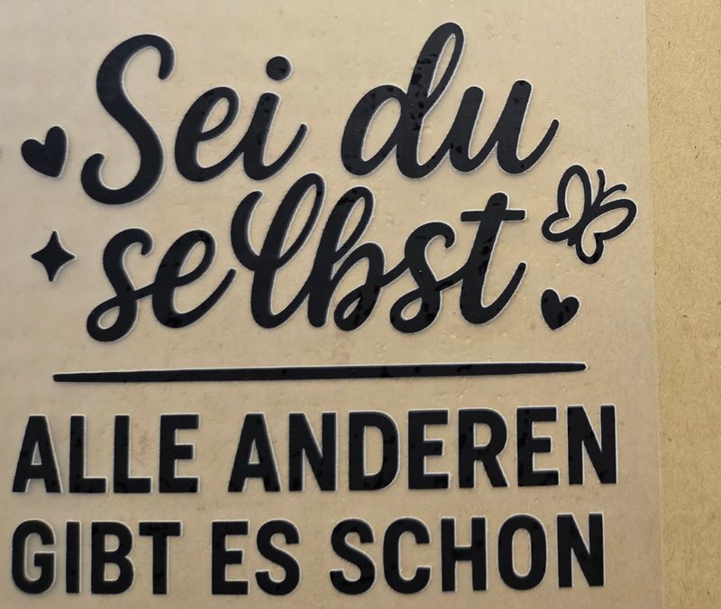 Bügelbild Sprüche ca 10cm